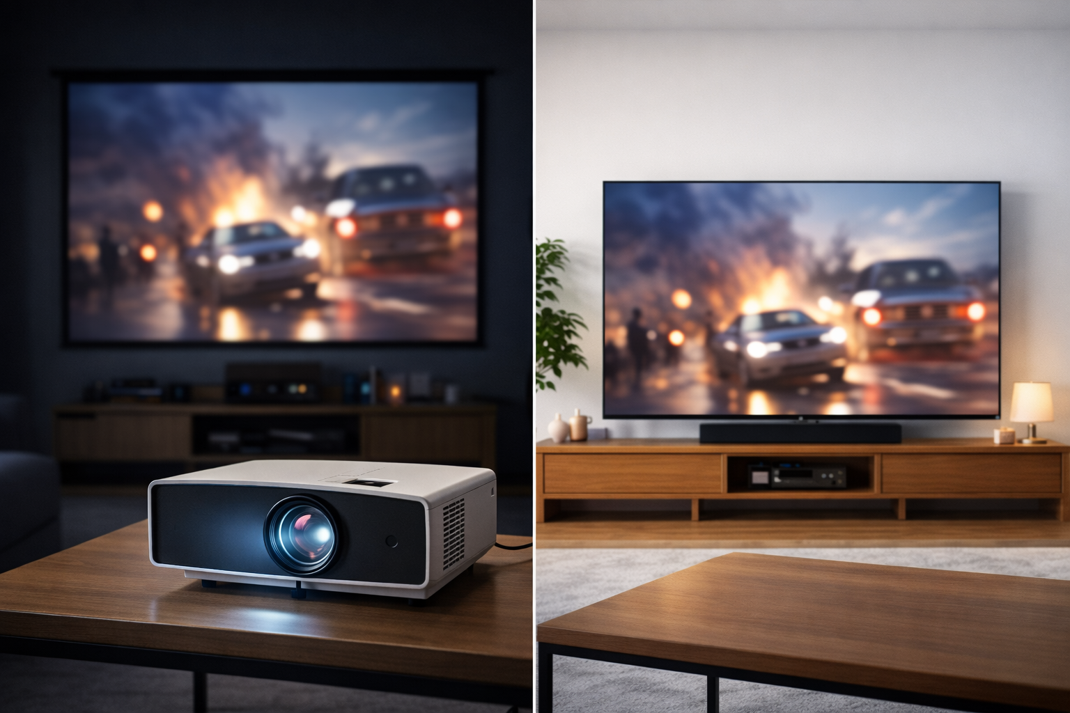 Projektor czy telewizor co lepiej sprawdzi się w domu, salonie i przy wieczornych seansach